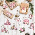 Pembe Suluboya Noel Ahşap Askı Süsleri