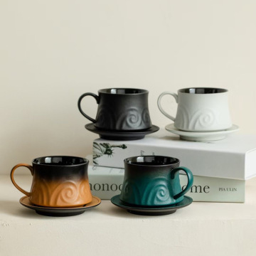 Japanese Exquisite Coffee Cup Set with Saucer and Gift Box