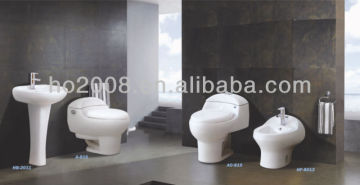 bathroom suit set pedestal basin siphonic toilet bidet A-815