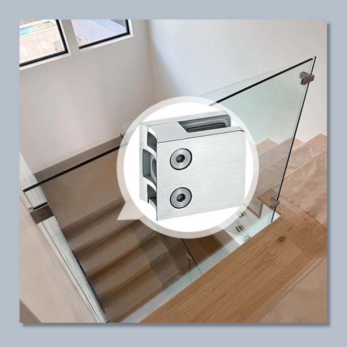 SVA-S047 Cam Korkuluk Kelepçeleri Camdan Cama Klipsler