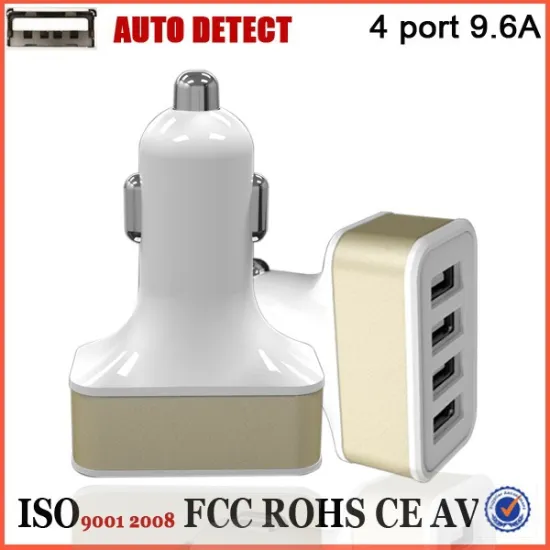 2015 Hot selling quad 4 usb car charger cigarette lighter adapter 48w,9.6a usb car charger