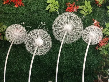 High quality stainless steel metal dandelion sculpture