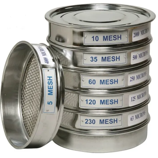 Standard Laboratory Wire Mesh Test Sieve in Various Micron Sizes (2, 5, 10, 20, 40, 60, 100, 300 Micron) Stainless Steel