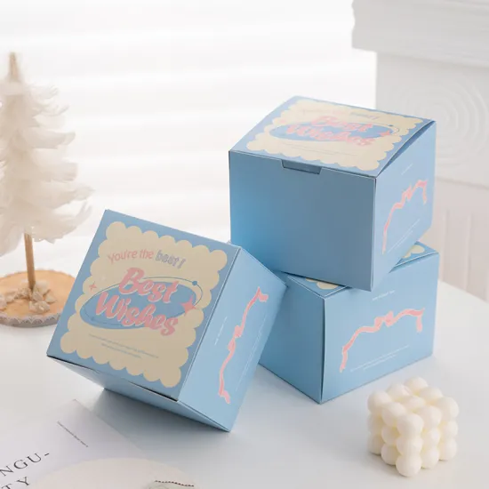 Blue square candy biscuit packaging Box