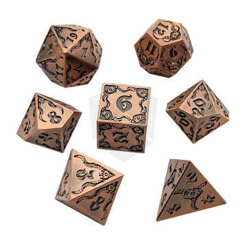 Custom Metal Dice Set Polyhedral Retro Style for Dungeons and Dragons Games
