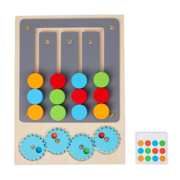 Montessori-Inspired 4-Color Rotate and Match Wooden Maze Puzzle: Enhancing Logical Thinking and Recognition Skills