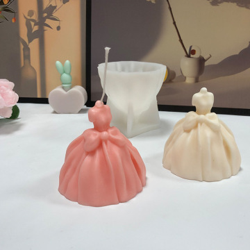 Intodiy 3D Bowknot Váy cưới Silicone Nến