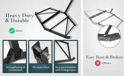 Rustproof Steel Trencher Attachment for Tractor: Grabber & Drag Chain Harrows