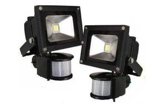 Ip65 10w Pir Led Flood Light , Bridgelux Cob Chip Waterproof Outdoor Motion Sensor Light