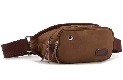 Canvas passport waist bag fanny pack