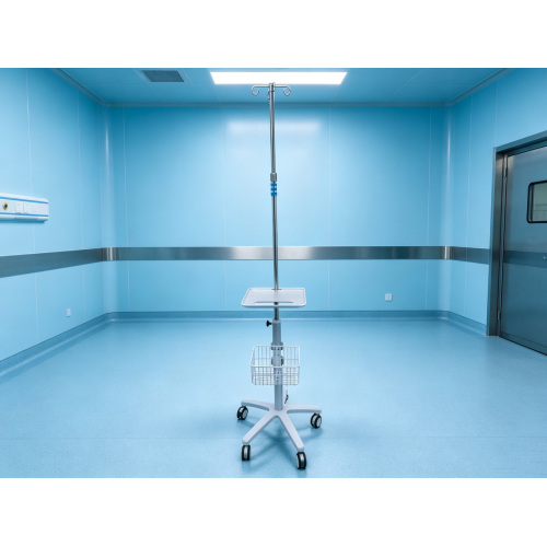 Adjustable Height Medical Trolley For High Flow Nasal Cannula Oxygen Therapy Humidifier Aluminum Alloy Hospital Mobile Cart