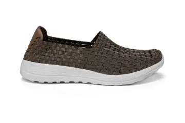 Brown Breathable Memory Insole Woven Hollow Work Shoes