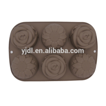6 hole silicone muffin mold pastry silicone mould