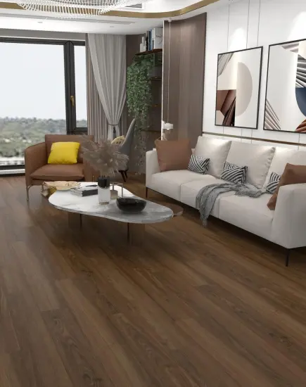 Luxury flooring Ranea Walnut brown wood grain indoor