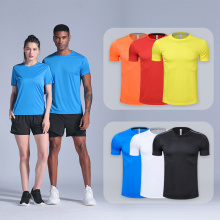 Quick Dry Gym Shirt Men Summer Women's Sportswear Running T-Shirts Sport Female Tops Jogging Tops Loose Training Short Sleeves