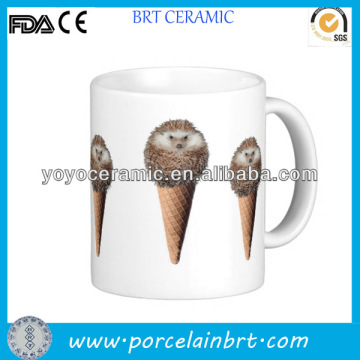 white porcelain ice cream mug