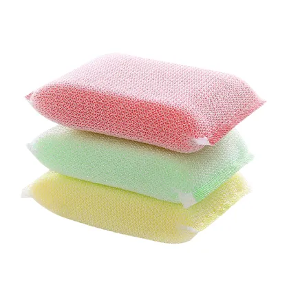 Double Reuseable Bamboo Sponges Washing Duty Scouring Pads
