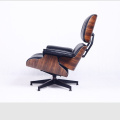 Wygodne krzesło wypoczynkowe Eames ze skóry licowej
