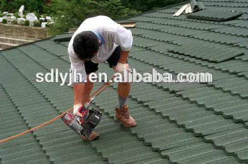 Sky blue bond Stone Coated Steel Roofing Tile