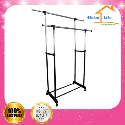 American style single bar portable clothing rack