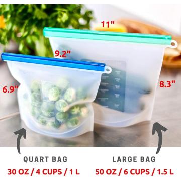 Eco-firendly silicone food bags with ziplock seal