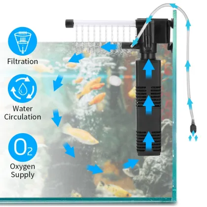 RS Aquarium Internal Filter - Three-in-One Fish Tank Filter with Rain Sprinkler Circulation and Oxygenation