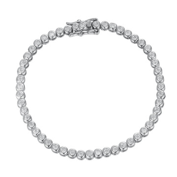 Wholesale GRA 2mm 18K White Gold Plated 925 Sterling Silver Moissanite Tennis Bracelet with Certificate - Perfect for Teenagers and Women