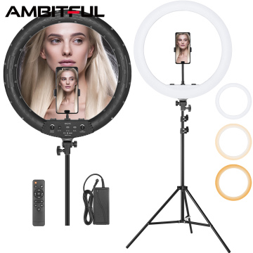 21" 50W LED Ring Light - Bi-color 3000K-6000K Ring Lamp with Remote Control for Video/Youtube/Makeup