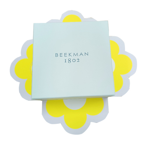 Flower Explosion Cosmetics Paper Box with Clear Tray