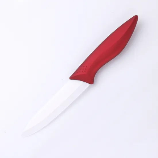 5 Inches Red Rose Handle White Ceramic Knife