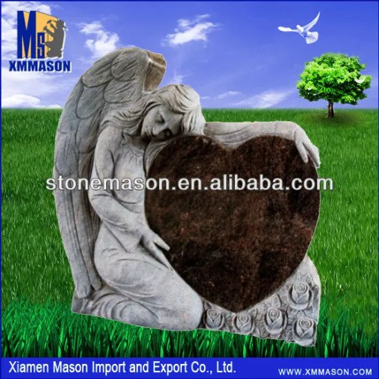 American Granite Heart Angel Tombstone