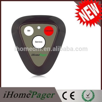 Sticker in Spanish Langage Three keys Wireless waiter call button
