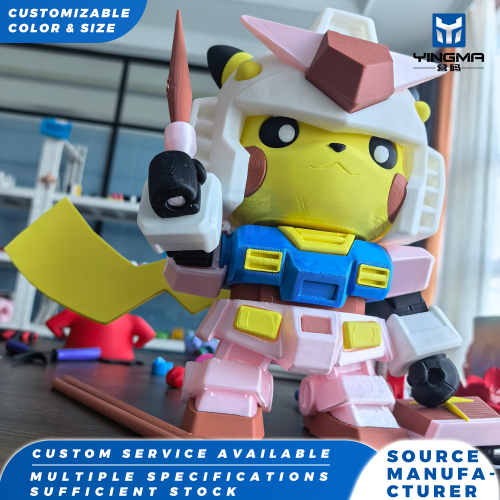 3D Baskılı Gundam Pikachu Crossover Figürü