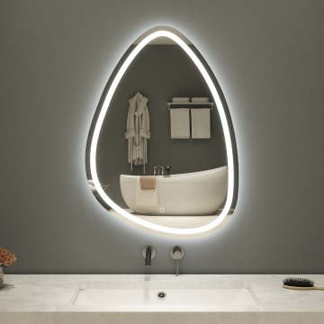 Wall-Mounted Smart Touch Screen Irregular Water Drop-shaped Bathroom Mirror