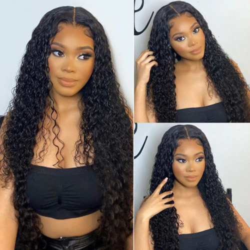 Lace Closure Wigs Deep Wave Human Hair