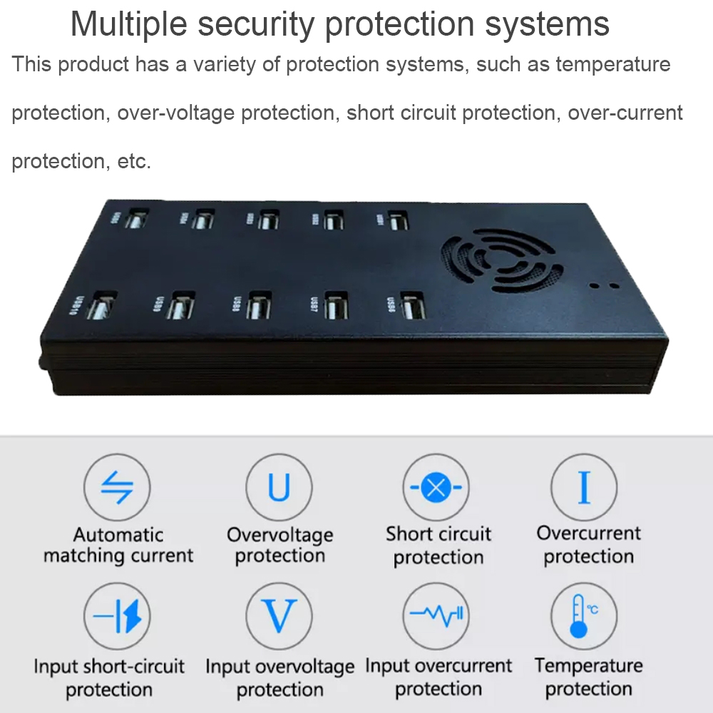 Multiple Protection System - 10-port usb2.0 hub