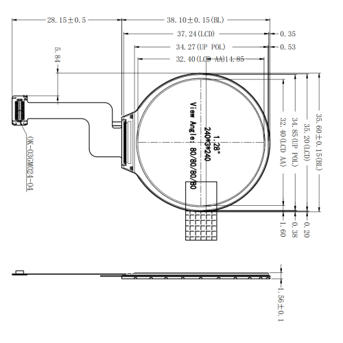 1,3 Zoll 240 * 240 rundes Display