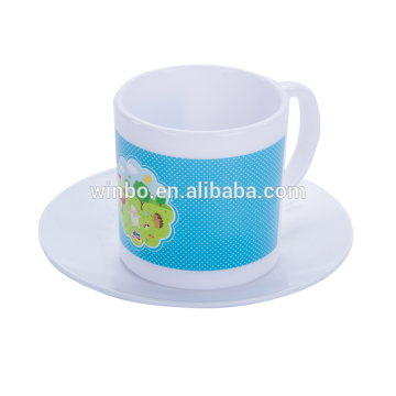 Customized colorful PP coffee mug with plate