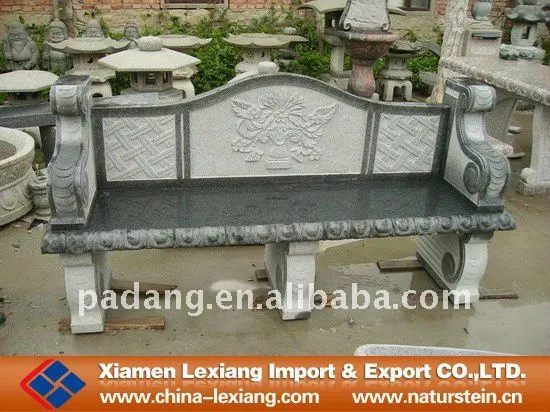 Stone bench with back