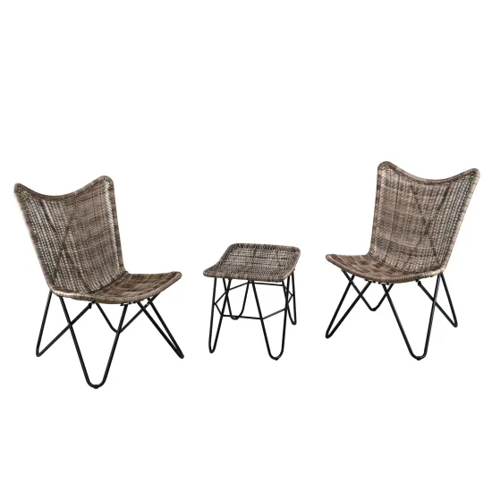 KD Butterfly Chair with Foot Stool Outdoor Furniture Fabric