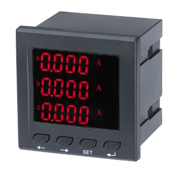 Three phase ammeter with LED display