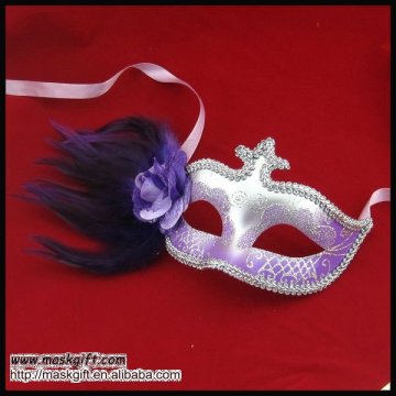 Venice style purple&silver Feather Masquerade Masks party Masks