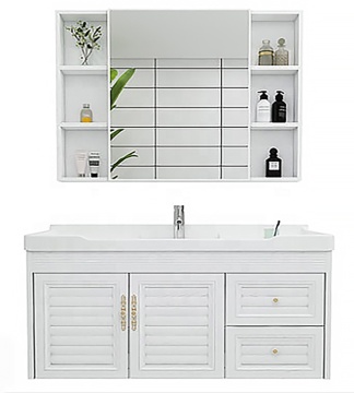 Modern Aluminium Bathroom Cabinet with Ceramic Sink