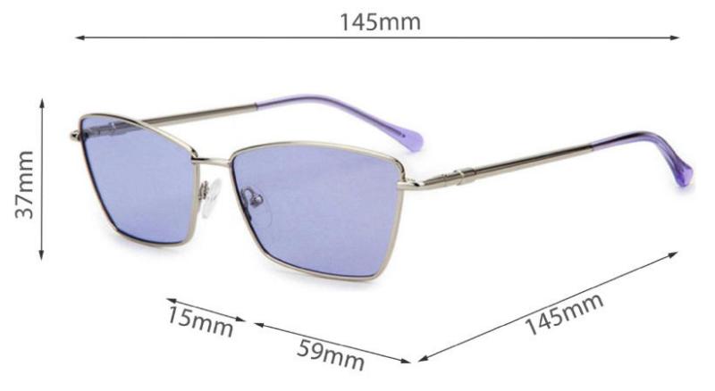 Mellume Slim Metal Butterfly TAC Polarized Sunglasses ME2080-Size