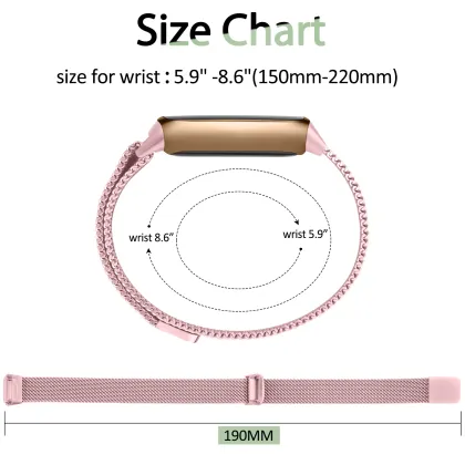 Metal Magnetic Smart Watchband for Fitbit Luxe Bracelet Replacement