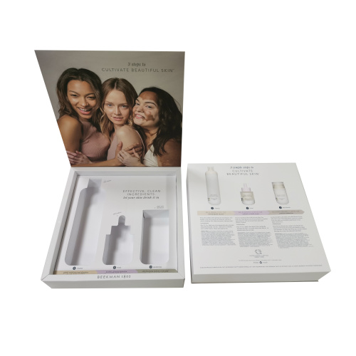 Elegant white cosmetic magnetic cardboard box