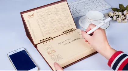 PU cover notepad desk calendar,lurury desk calendar