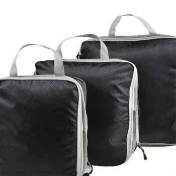 Waterproof 3Pc Set Packing Cubes Travel Carry On Luggage Organizers Storage Bags Compression Travel Essentials Luggage Suitcase