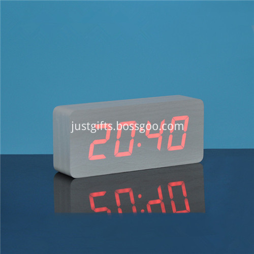 Promotional Logo Printed Rectangle Wooden Clock 4