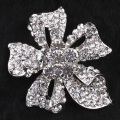 Рождественский подарок для женщин мода цветок серебро хрусталь брошь для свадьбы персонализированные для новобрачных Бижутерия оптом
